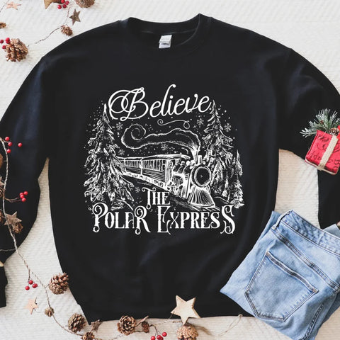 Believe polar express forest green