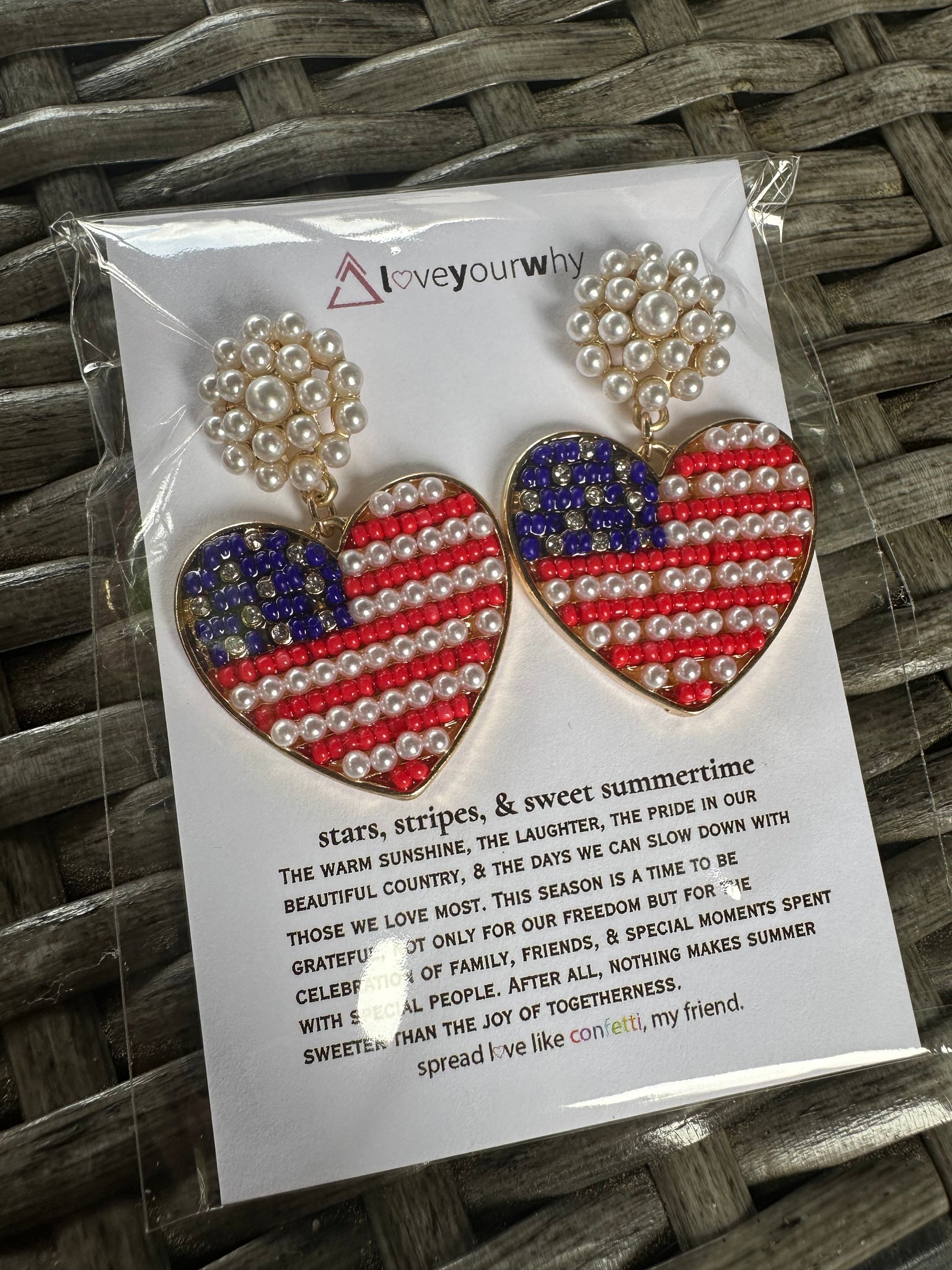 American flag pearl dangles