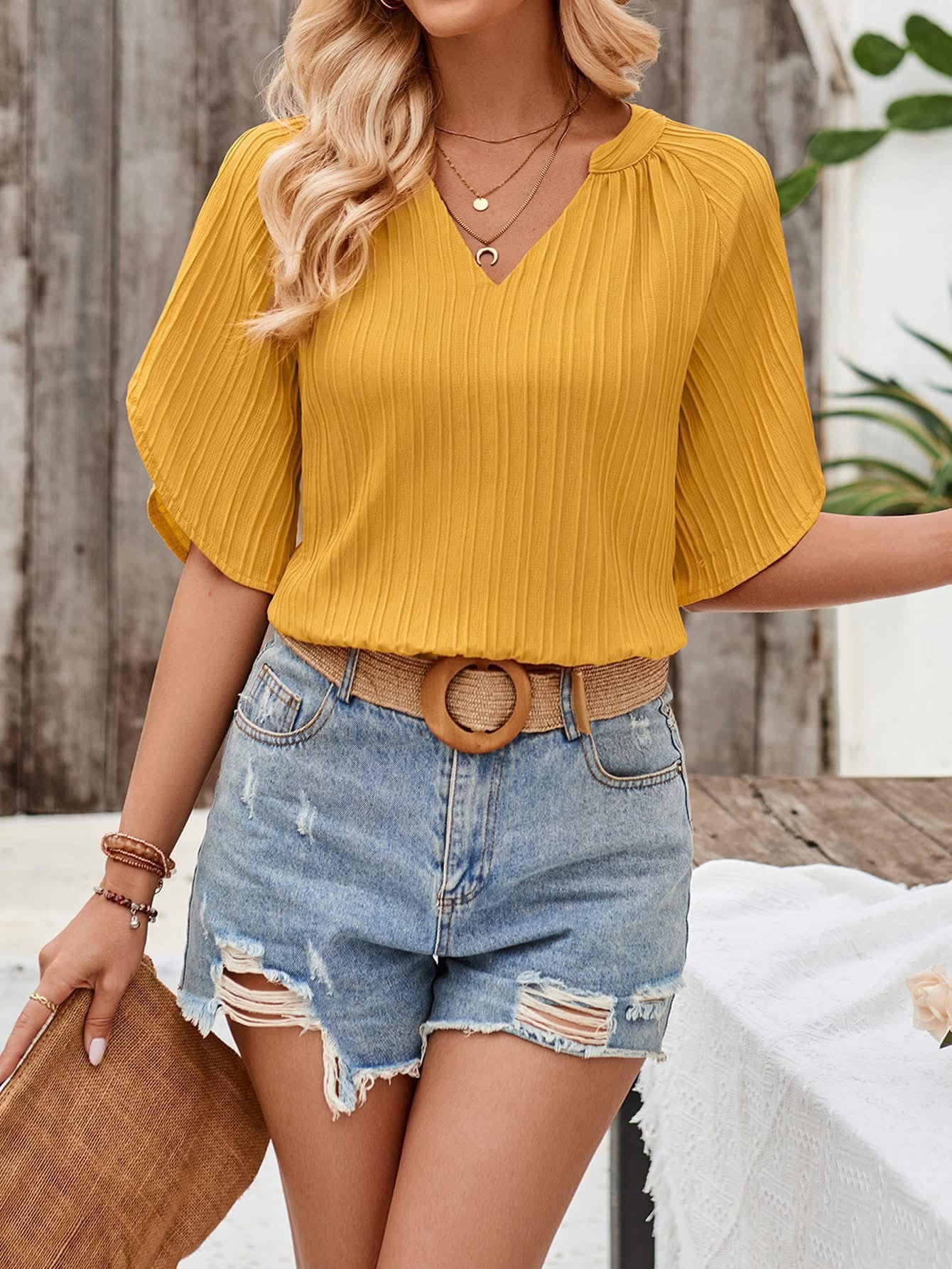 Alaina mustard top