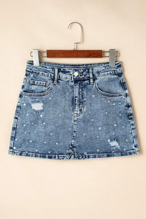 Sparkle denim skirt