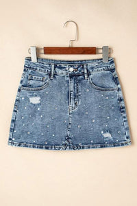 Sparkle denim skirt