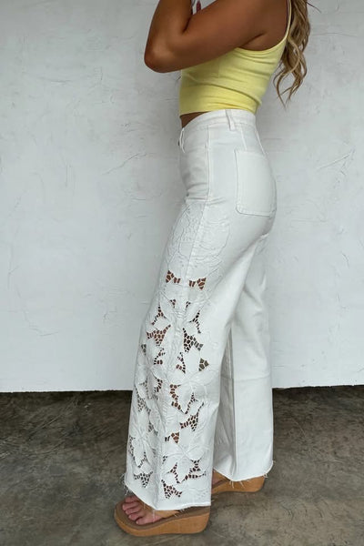 Floral charm wide leg