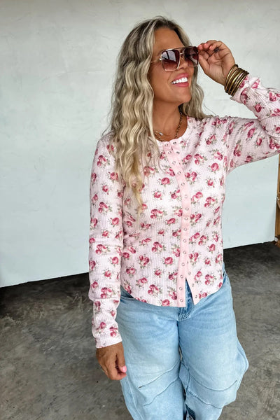 Kori snap waffle knit