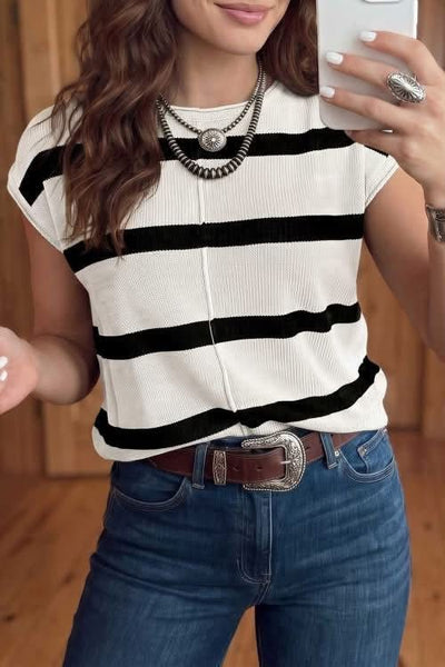 Striped sleeveless top