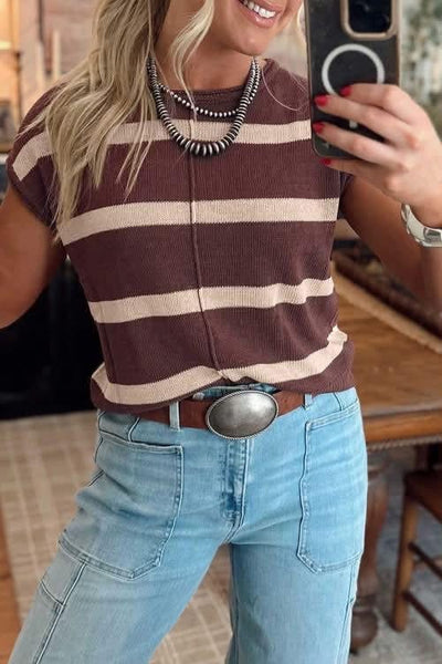 Striped sleeveless top