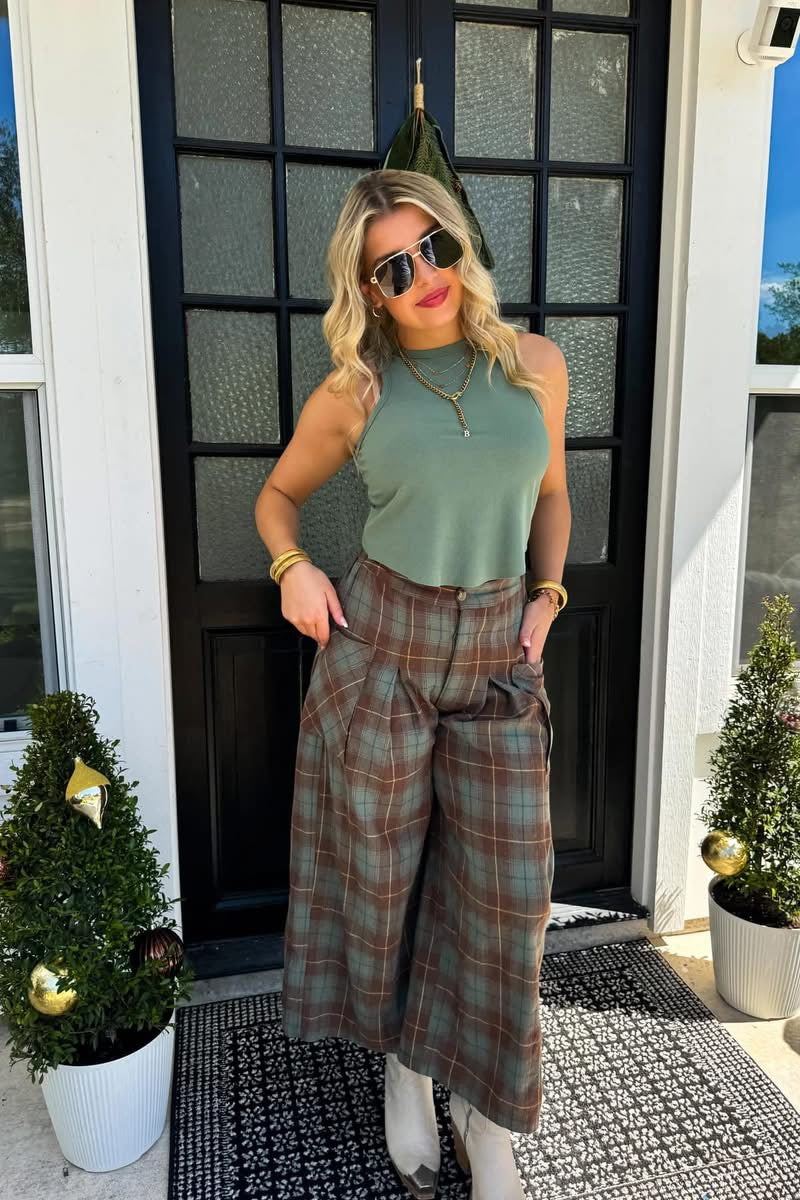 Cayla cropped plaid pants