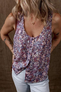 Purple floral tank