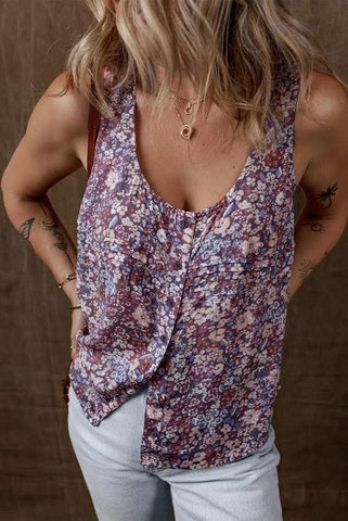 Purple floral tank