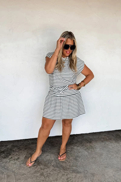Coastal stripes skort set