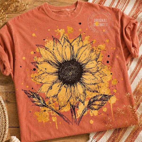 Sunflower  floral book tee