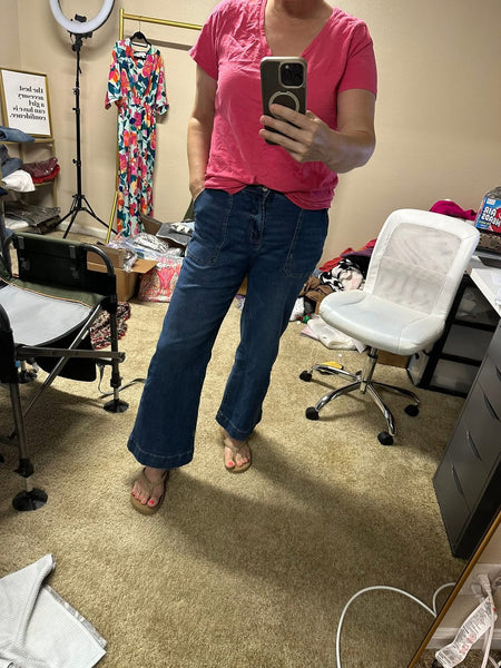 Wide leg cropped