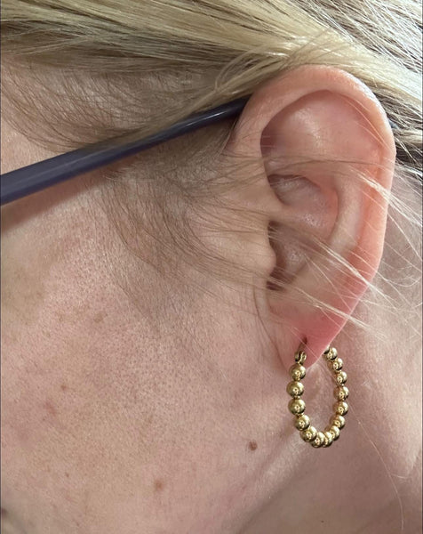 Ball hoop earrings