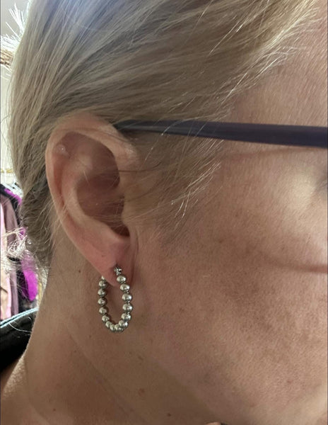 Ball hoop earrings