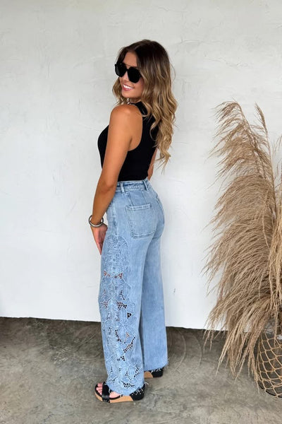 Floral charm wide leg