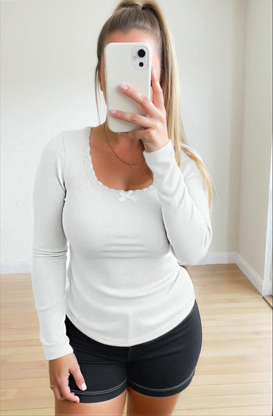 Lana lace trimmed top