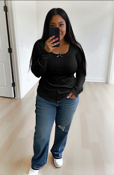 Lana lace trimmed top