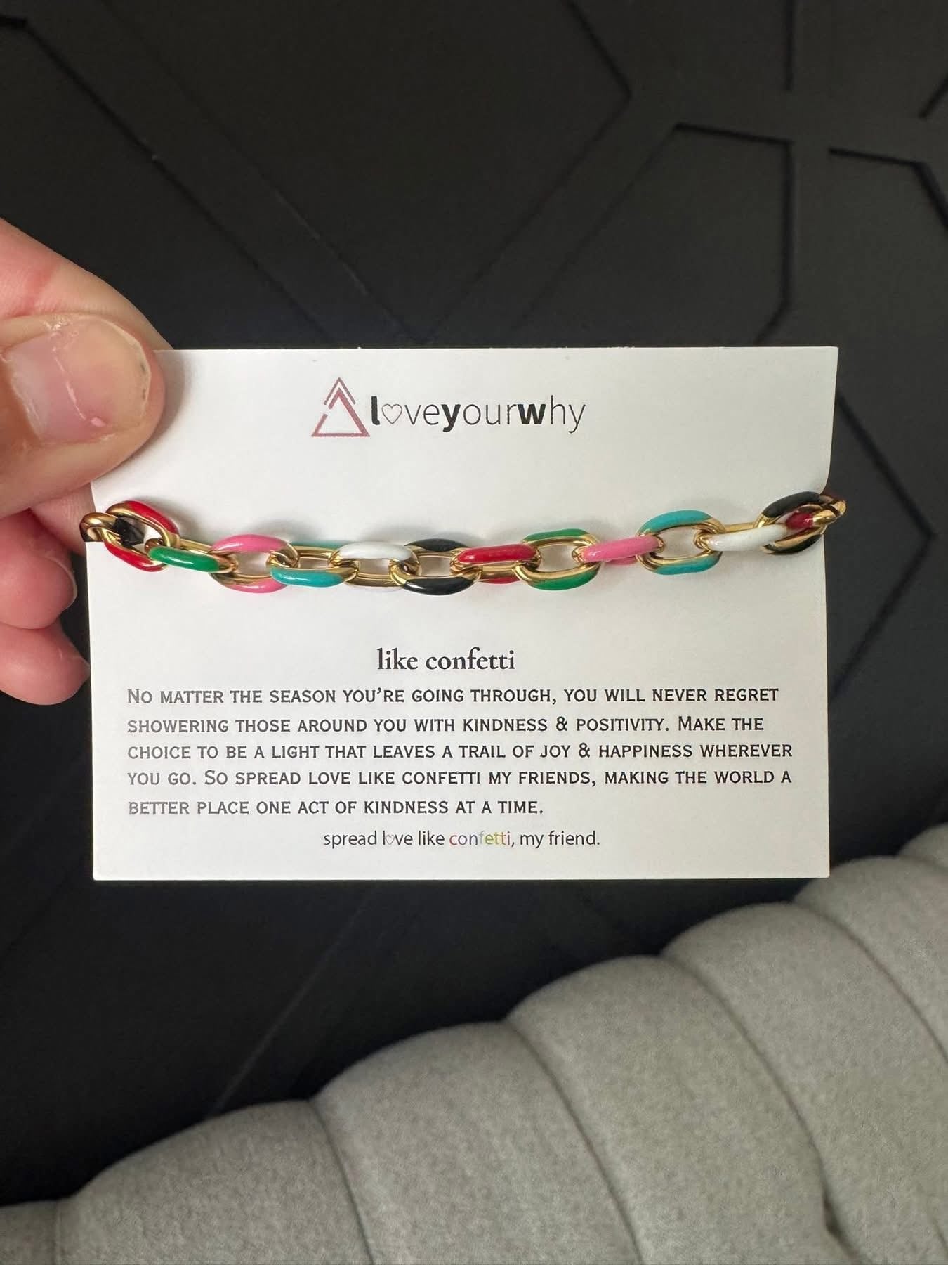 Love your why enameled bracelet