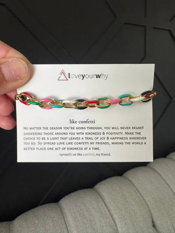 Love your why enameled bracelet