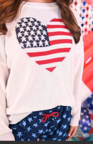 American heart flag sweater