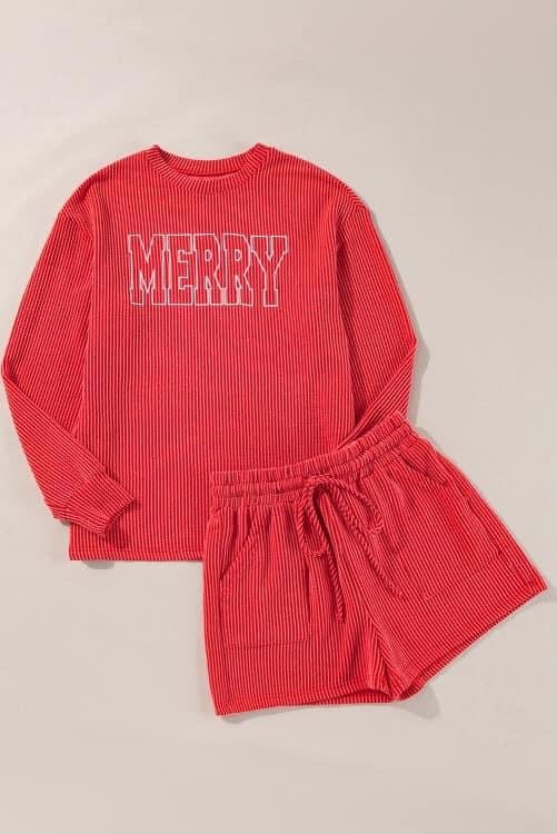 Merry pj set red