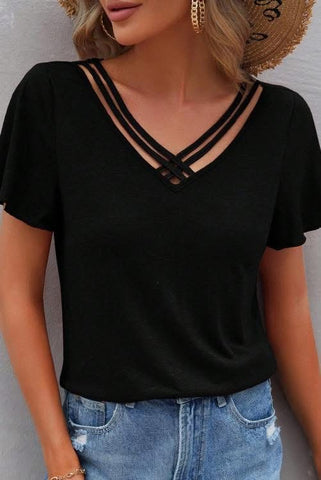 Black crisscross top
