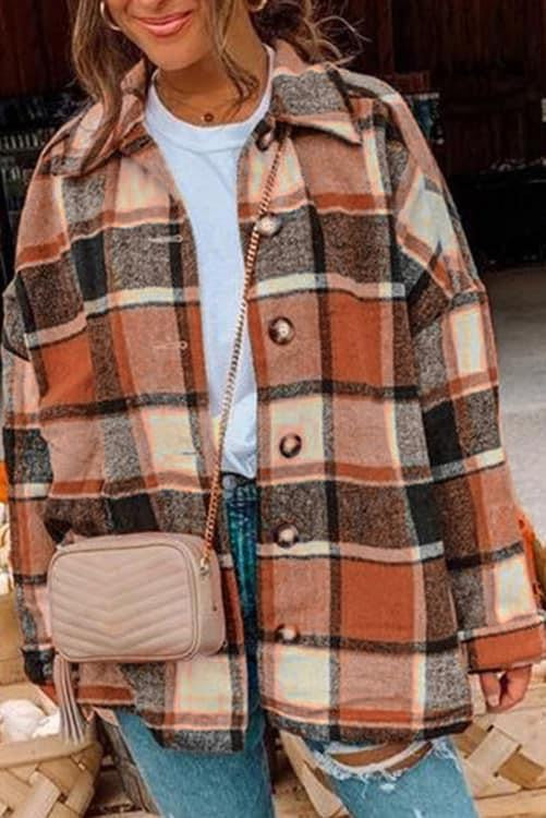 Plaid shacket colors vary