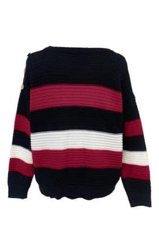 Wine or blue striped sweater