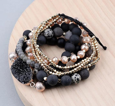 Arm candy druzy bracelet set