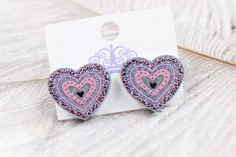 Silver glitter heart