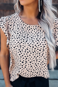 Ollie spotted flutter sleeve