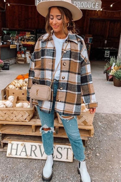 Plaid shacket colors vary