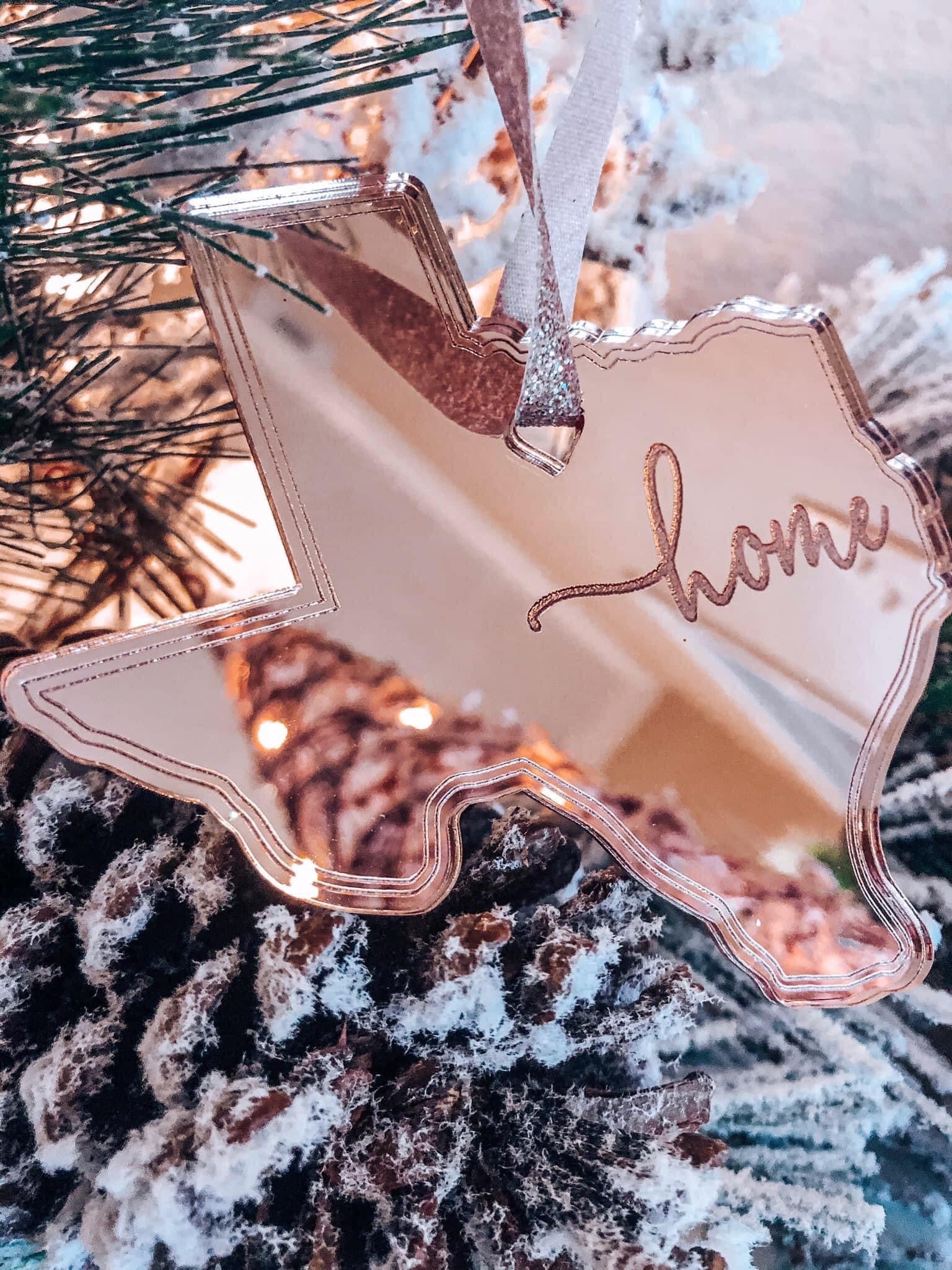 Rose Gold NY state Ornament