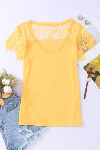 Yellow lace top