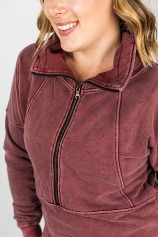 Wine half zip