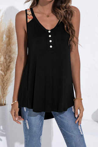Woven v neck tank